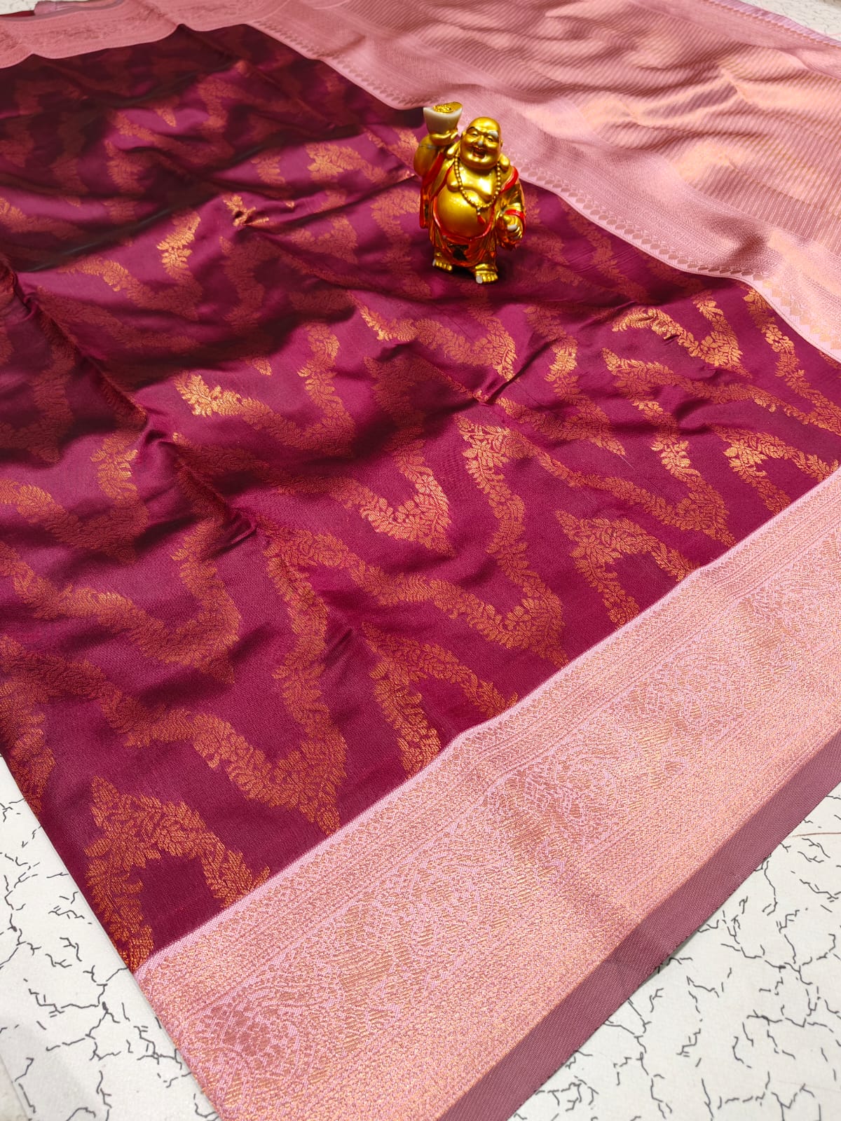 Premium Banarasi Magenta Silk Cotton Saree
