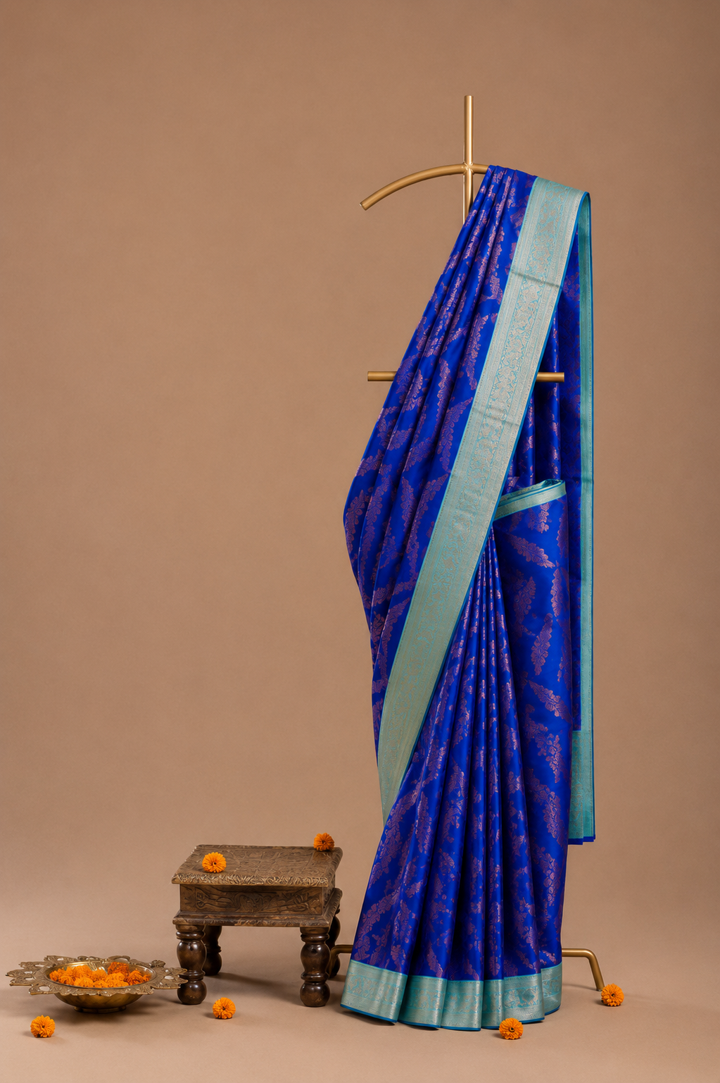 Premium Banarasi Royal Blue Silk Cotton Saree