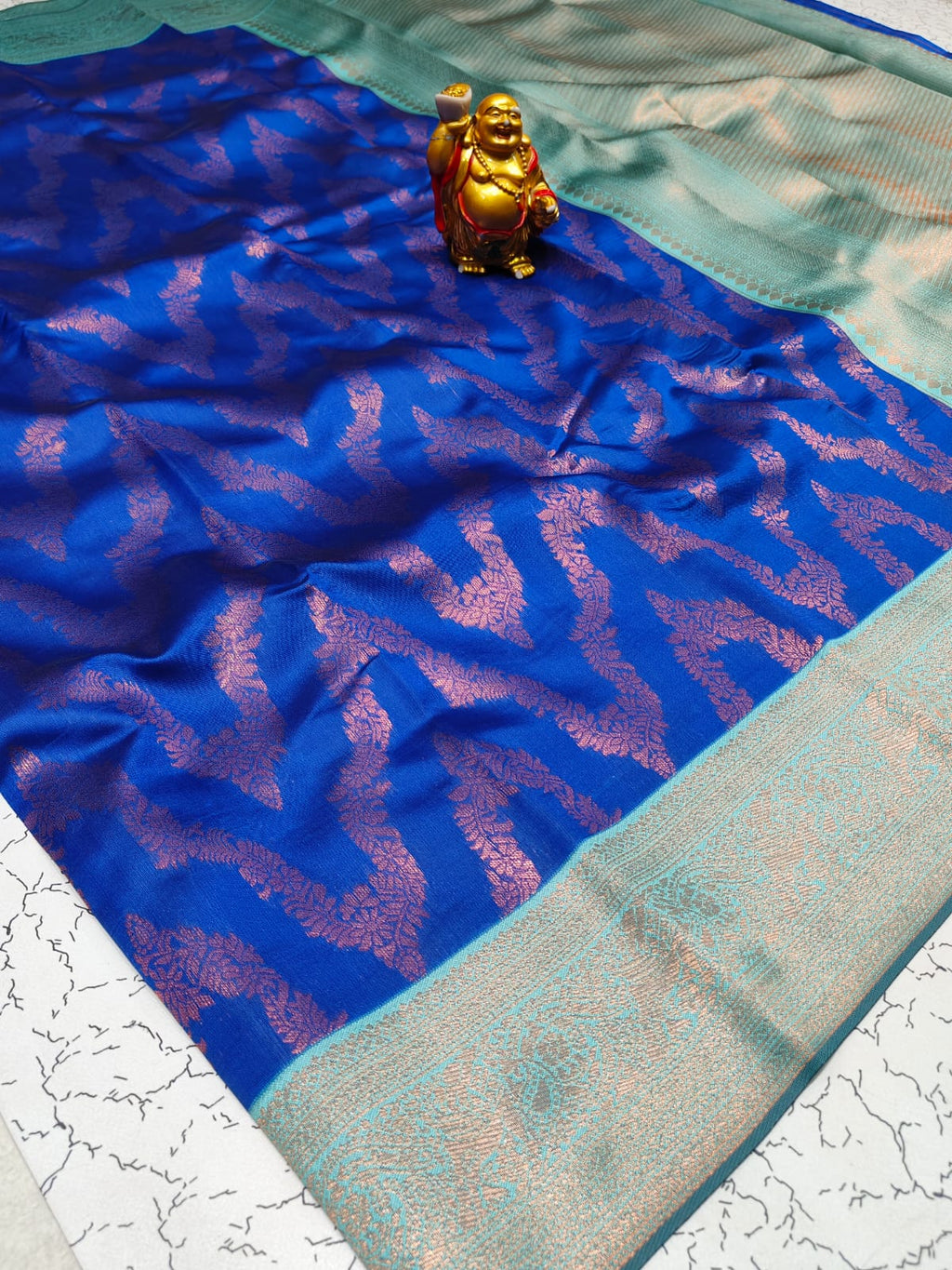 Premium Banarasi Royal Blue Silk Cotton Saree