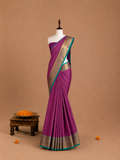 Luxury 1000 Butta Dark Magenta Semi Silk Saree