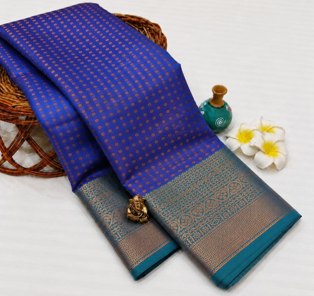 Luxury 1000 Butta Deep Purple Semi Silk Saree